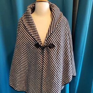 Black & White Herringbone Cape - One sixe fits all